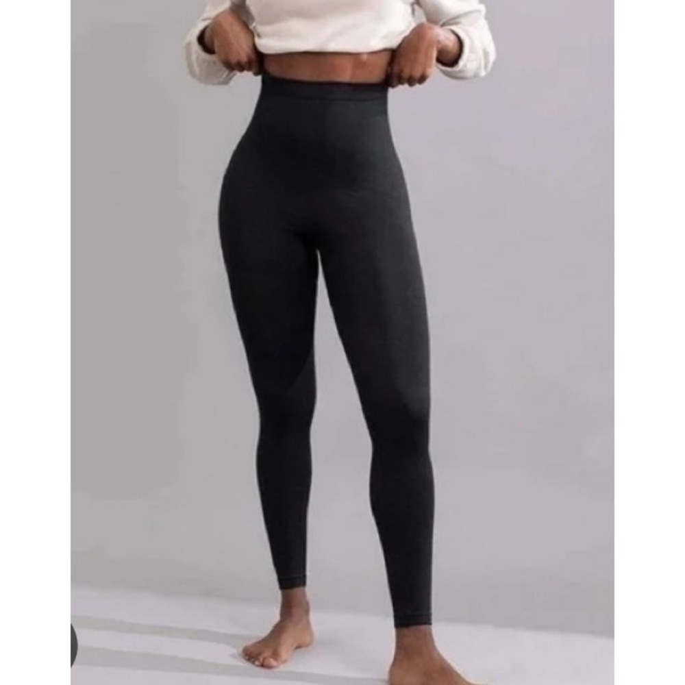 Shapermint body shaping black leggings Women SZ L/XL waist‎ grippers smoothing